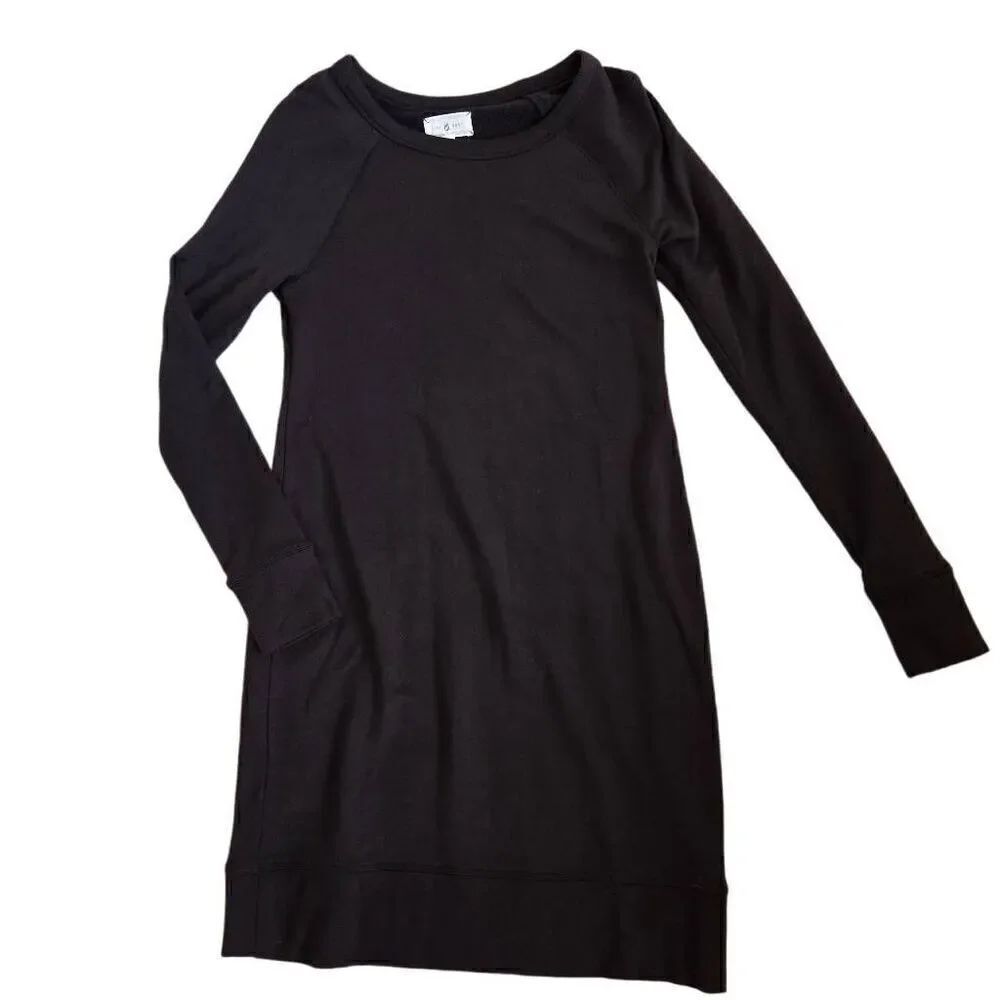 Lou & Grey Womens Crew Neck Signature Soft Long Sleeve Mini Dress Black Size XS